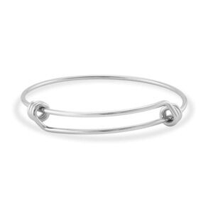 Silver Stainless steel expandable bangle bracelet - minimalist
